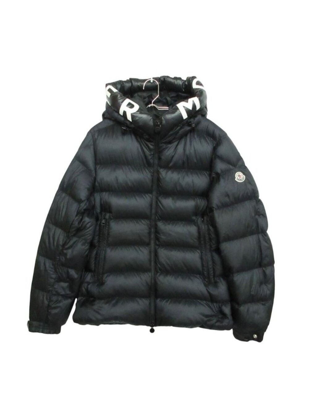 Moncler Salzman Down Jacket Logo Hoodie Black